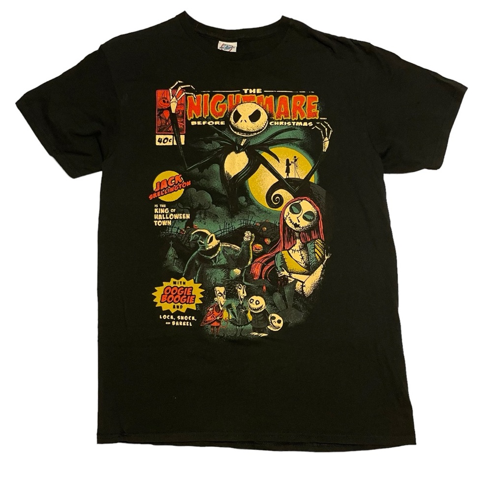 Nightmare Before Christmas Black Tee Shirt Size M